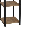 Harvey pakoworld black metal and melamine shelf in a natural shade 33x28x70cm