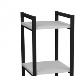 Floor shelf Harvey pakoworld black metal and white melamine 33x28x70cm Floor shelf Harvey pakoworld black metal and white melamine 33x28x70cm