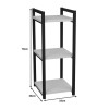 Floor shelf Harvey pakoworld black metal and white melamine 33x28x70cm
