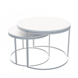 Solme pakoworld coffee table set of 2 metal and melamine in white shade Solme pakoworld coffee table set of 2 metal and melamine in white shade