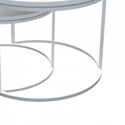 Solme pakoworld coffee table set of 2 metal and melamine in white shade Solme pakoworld coffee table set of 2 metal and melamine in white shade