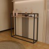 Convida pakoworld console table oak with black metal frame 100x25x90cm