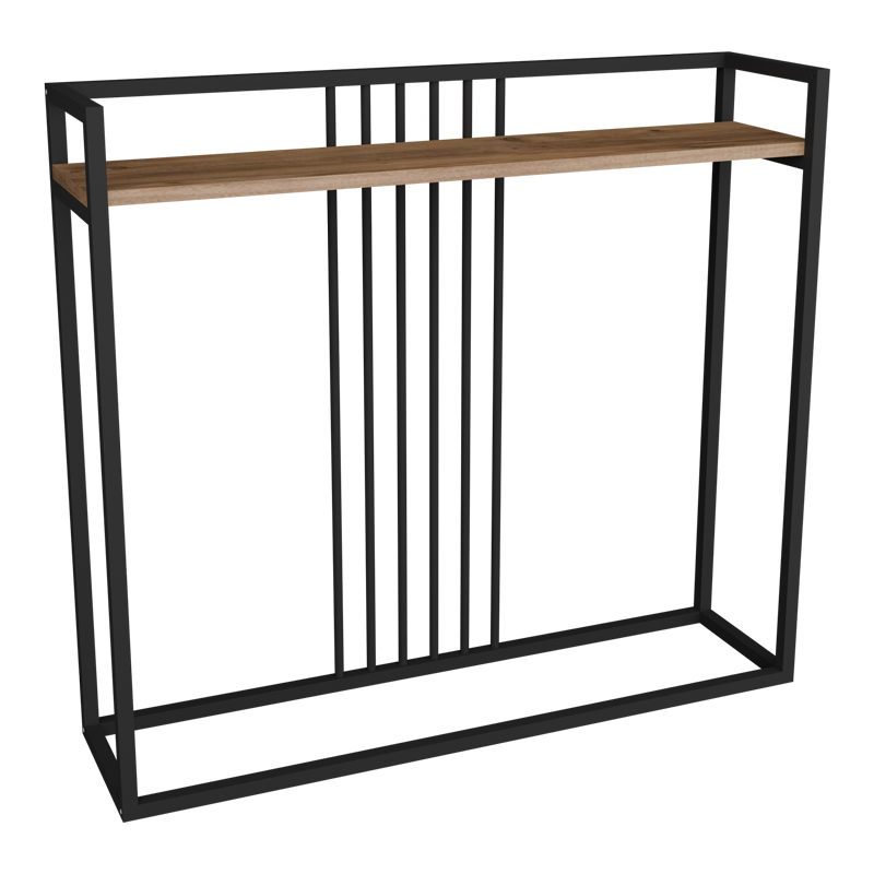 Convida pakoworld console table oak with black metal frame 100x25x90cm