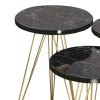 Side tables Wakmi pakoworld 3 pieces set black marble-gold metal