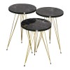 Side tables Wakmi pakoworld 3 pieces set black marble-gold metal