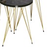 Side tables Wakmi pakoworld 3 pieces set black marble-gold metal