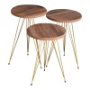 Side tables Wakmi pakoworld 3 pieces set natural-gold metal leg