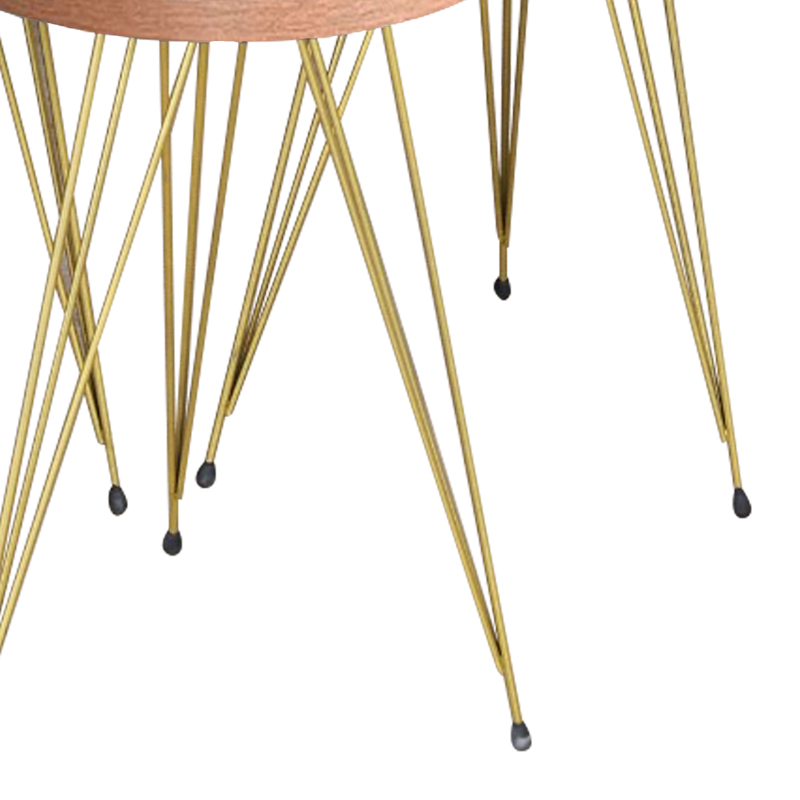 Side tables Wakmi pakoworld 3 pieces set natural-gold metal leg