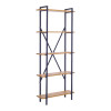 Βιβλιοθήκη Derena pakoworld oak με μαύρο μέταλλο 60x29x160εκ