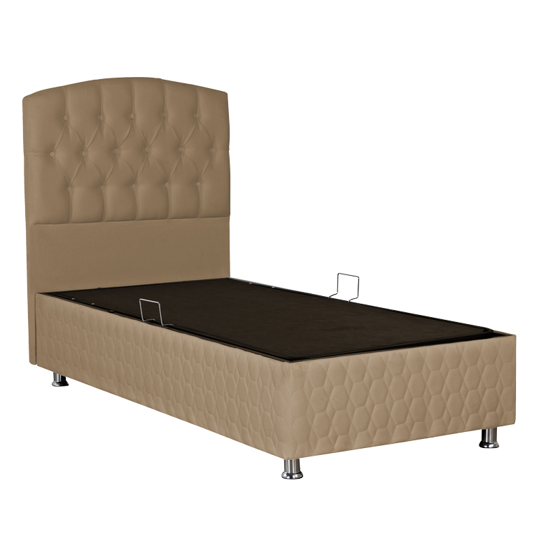 Κρεβάτι Lanse pakoworld μονό με αποθηκευτικό χώρο φυσικό 120x200εκ