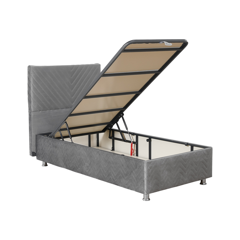 Bed Rizko pakoworld with storage space grey 120x200cm Bed Rizko pakoworld with storage space grey 120x200cm