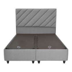 Tito pakoworld double bed with storage space boucle fabric in light gray shade 160x200cm Tito pakoworld double bed with storage space boucle fabric in light gray shade 160x200cm