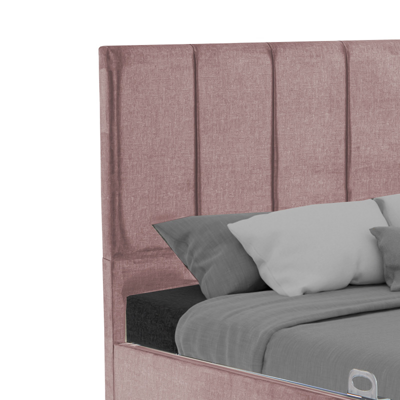 Κρεβάτι διπλό Dreamland pakoworld με αποθηκευτικό χώρο σάπιο μήλο ύφασμα 160x200εκ