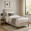 Moega pakoworld fabric bed in cream shade 90x200cm
