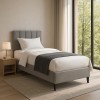 Moega pakoworld fabric bed in light grey shade 90x200cm