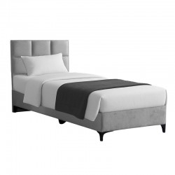 Melei pakoworld fabric bed in light grey shade 90x200cm Melei pakoworld fabric bed in light grey shade 90x200cm