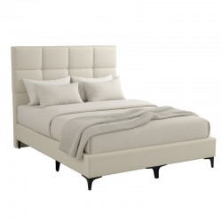 Melei pakoworld fabric bed in cream shade 160x200cm Melei pakoworld fabric bed in cream shade 160x200cm