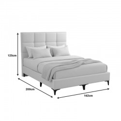 Melei pakoworld fabric bed in cream shade 160x200cm Melei pakoworld fabric bed in cream shade 160x200cm