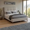 Melei pakoworld fabric bed in light grey shade 160x200cm