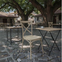 Crossie chair pakoworld pp in cappuccino shade 38x46.5x82cm