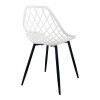 Καρέκλα Suan pakoworld pp σε λευκή απόχρωση και μαύρο μεταλλικό πόδι 56x49x82εκ