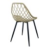 Καρέκλα Suan pakoworld pp σε capuccino απόχρωση και μαύρο μεταλλικό πόδι 56x49x82εκ