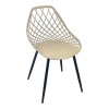 Καρέκλα Suan pakoworld pp σε capuccino απόχρωση και μαύρο μεταλλικό πόδι 56x49x82εκ