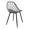 Καρέκλα Suan pakoworld pp σε ανθρακί απόχρωση και μαύρο μεταλλικό πόδι 56x49x82εκ