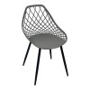 Καρέκλα Suan pakoworld pp σε ανθρακί απόχρωση και μαύρο μεταλλικό πόδι 56x49x82εκ