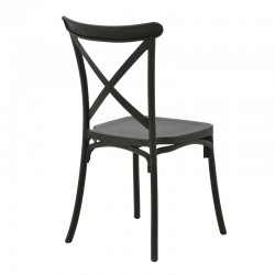 Crossie chair pakoworld pp in dark grey shade 38x46.5x82cm Crossie chair pakoworld pp in dark grey shade 38x46.5x82cm