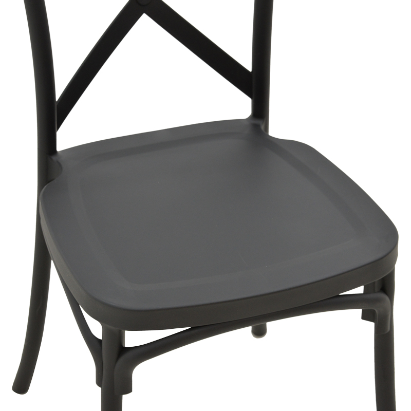 Crossie chair pakoworld pp in dark grey shade 38x46.5x82cm Crossie chair pakoworld pp in dark grey shade 38x46.5x82cm