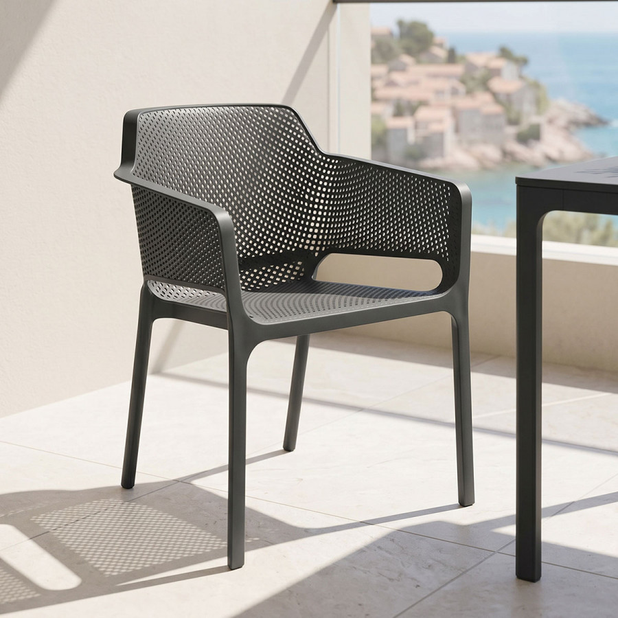 Oviez pakoworld pp armchair in anthracite shade 59x58x79cm