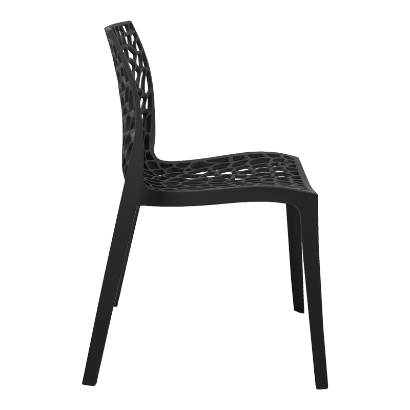 Hush stackable pakoworld pp chair in black color 50x57x81cm Hush stackable pakoworld pp chair in black color 50x57x81cm