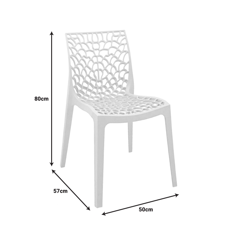 Καρέκλα στοιβαζόμενη Hush pakoworld pp σε μπλε απόχρωση 41x53x80.5εκ