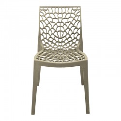 Hush stackable pakoworld pp chair in cappuccino color 50x57x81cm Hush stackable pakoworld pp chair in cappuccino color 50x57x81cm