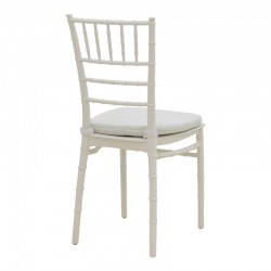 Καρέκλα Tiffany pakoworld με μαξιλάρι pp σε λευκή απόχρωση 40x40x88εκ
