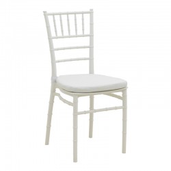 Καρέκλα Tiffany pakoworld με μαξιλάρι pp σε λευκή απόχρωση 40x40x88εκ