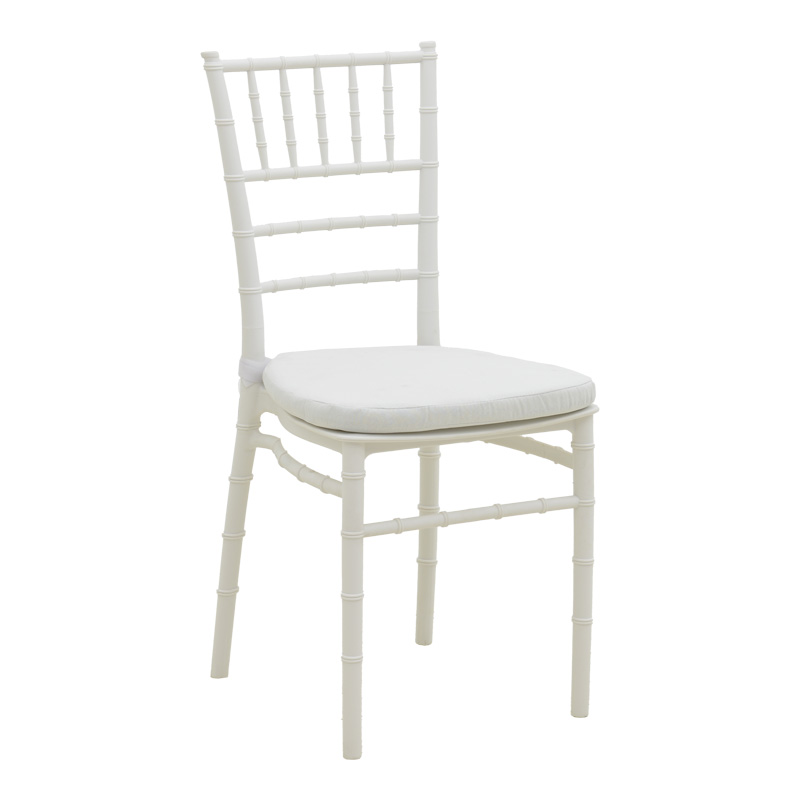 Καρέκλα Tiffany pakoworld με μαξιλάρι pp σε λευκή απόχρωση 40x40x88εκ