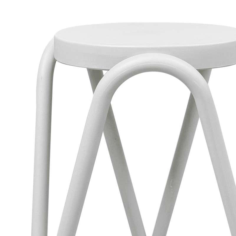 Stool Serzona pakoworld pp in white color D27x45.5cm