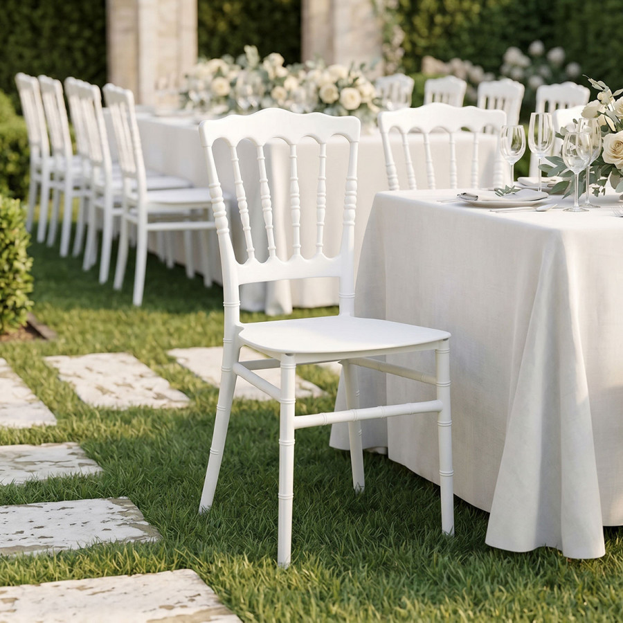 Napoleon chair pakoworld pp white 38.5x46.5x89cm