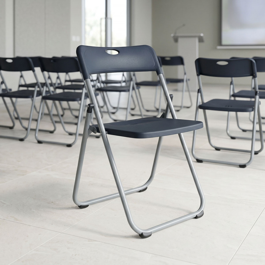 Folding chair Edison pakoworld black 38x49x73cm