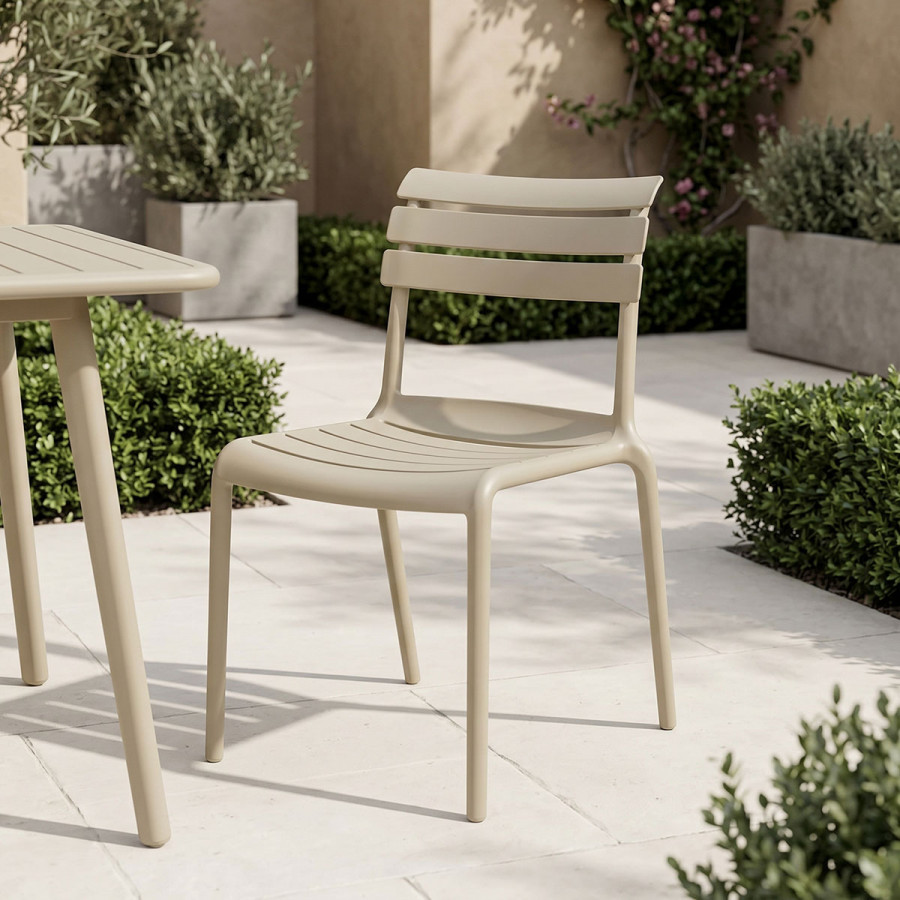 Stackable chair Almea pakoworld pp cappuccino 42.5x55.5x82cm