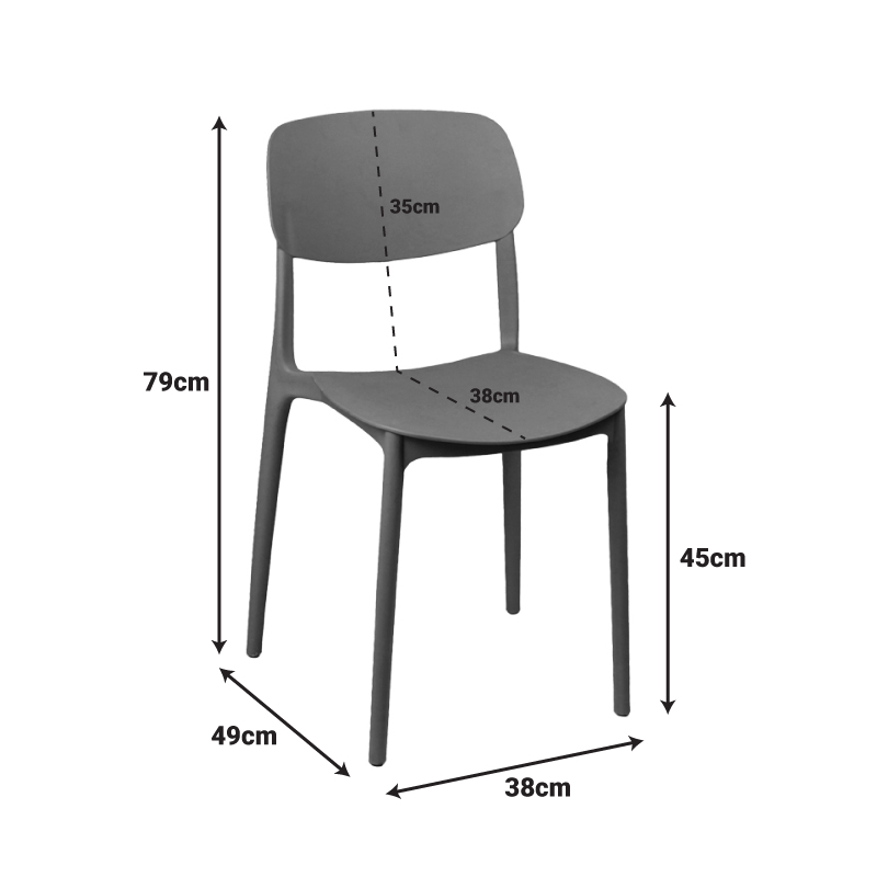 Καρέκλα Berdian pakoworld στοιβαζόμενη pp σκούρο πράσινο 38x49x79εκ