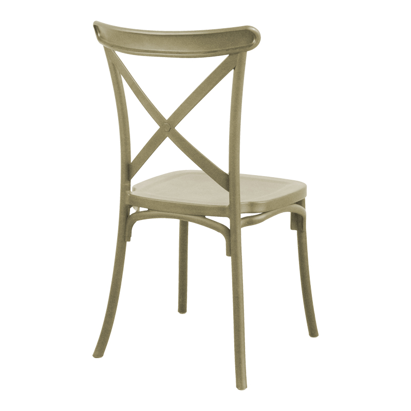 Καρέκλα Crossie pakoworld στοιβαζόμενη pp cappuccino 43x53x88εκ