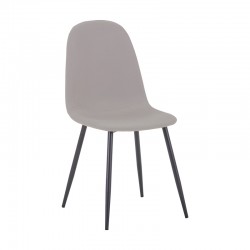 Chair Bella pakoworld light grey fabric-black metal leg 43x52x88cm Chair Bella pakoworld light grey fabric-black metal leg 43x52x88cm