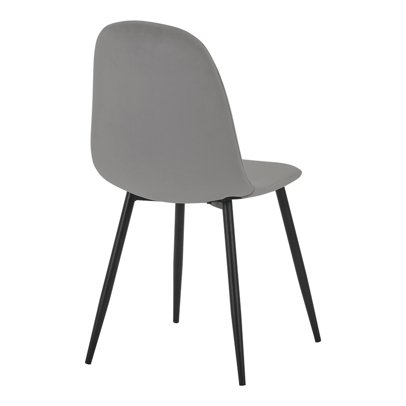 Chair Bella pakoworld light grey velvet-black metal leg 43x52x88cm Chair Bella pakoworld light grey velvet-black metal leg 43x52x88cm