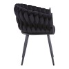 Vivian armchair pakoworld black velvet-leg black metal 61x55x80cm