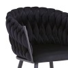 Vivian armchair pakoworld black velvet-leg black metal 61x55x80cm