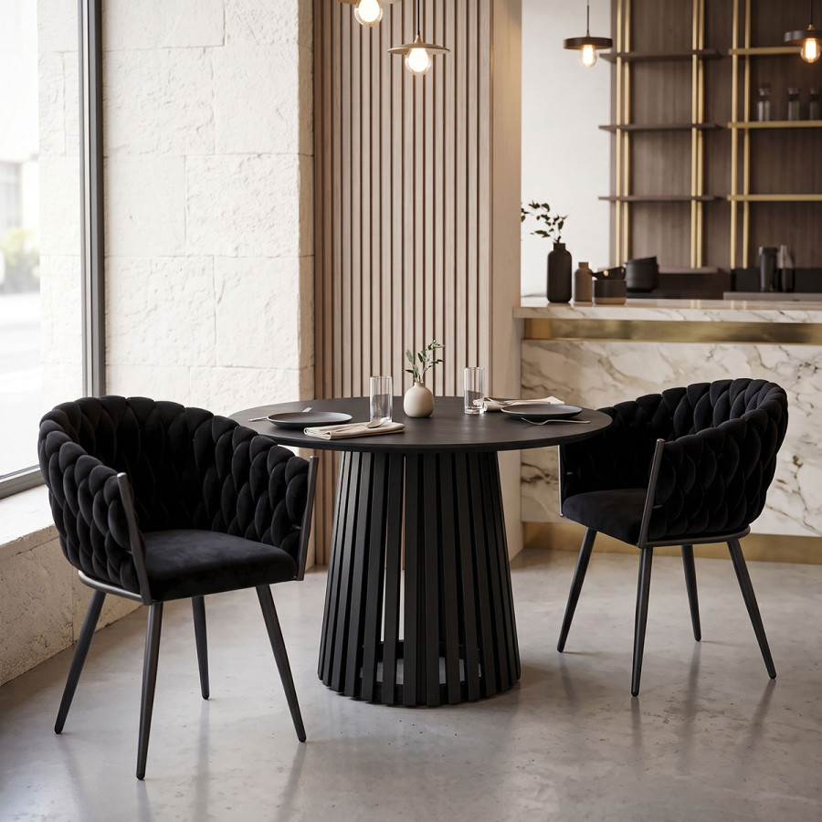 Vivian armchair pakoworld black velvet-leg black metal 61x55x80cm