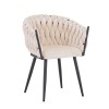 Vivian armchair pakoworld beige velvet-leg black metal 61x55x80cm
